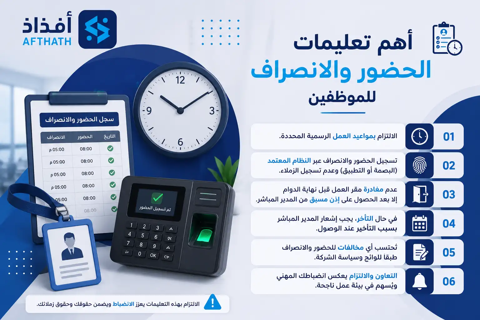 تعليمات الحضور والانصراف