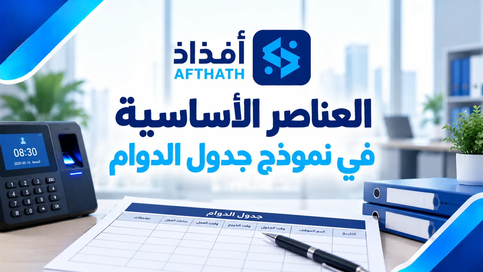 جدول حضور وانصراف الموظفين